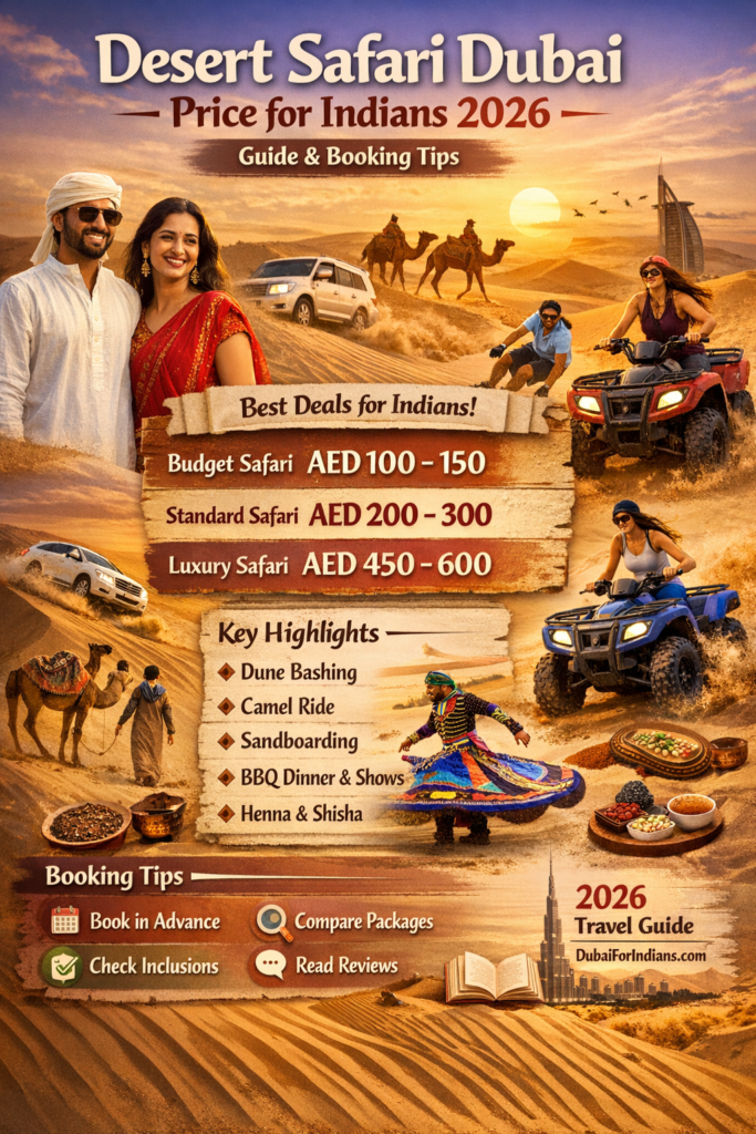 Desert Safari Dubai Price for Indians