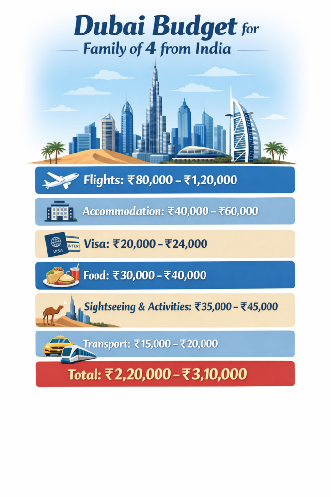Dubai Budget for Family of 4 from India