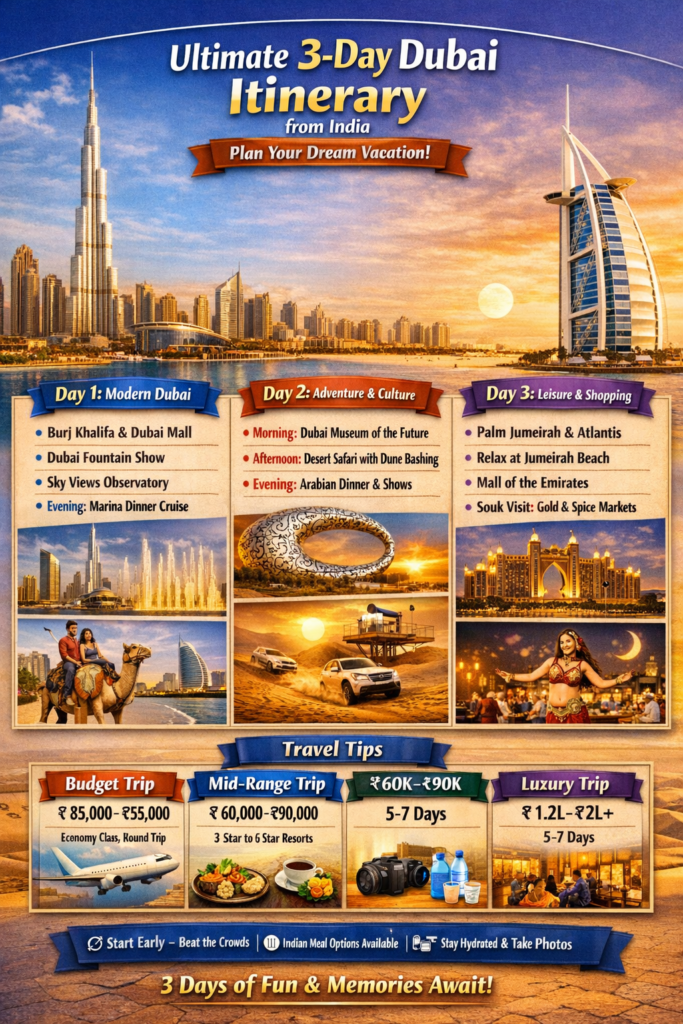 Dubai Itinerary for 3 Days from India