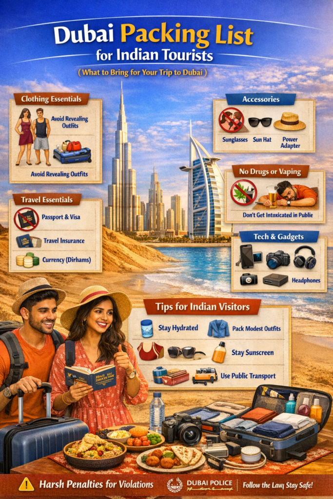 Dubai Packing List for Indian Tourists