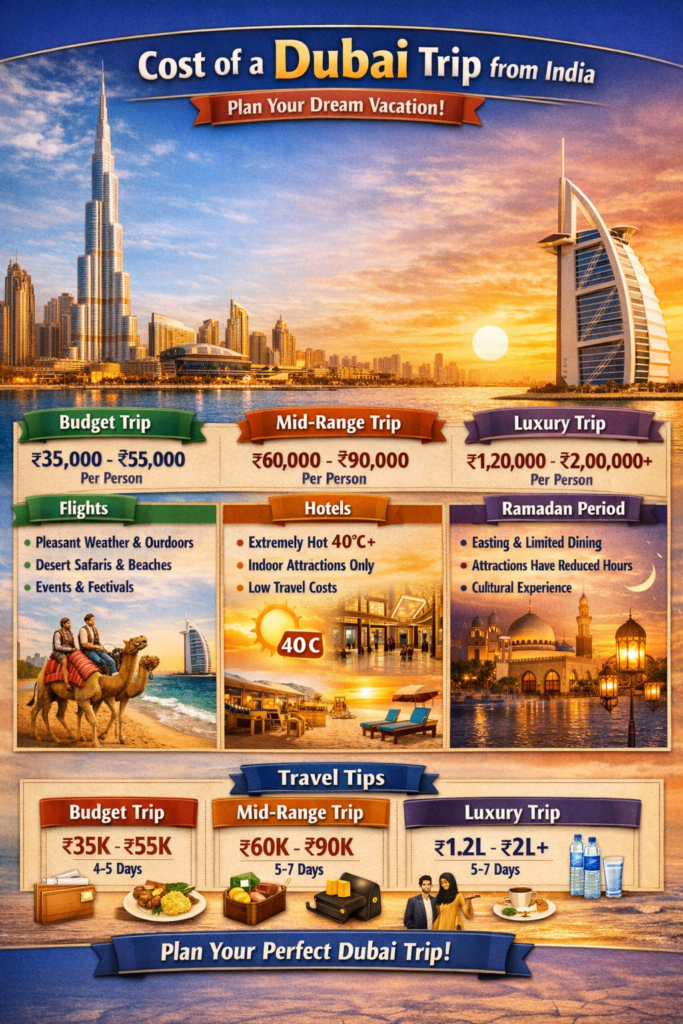 Dubai Trip Cost from India budget breakdown
