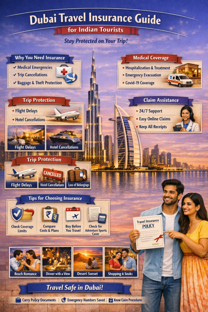 Dubai travel insurance for Indian tourists coverage and benefits